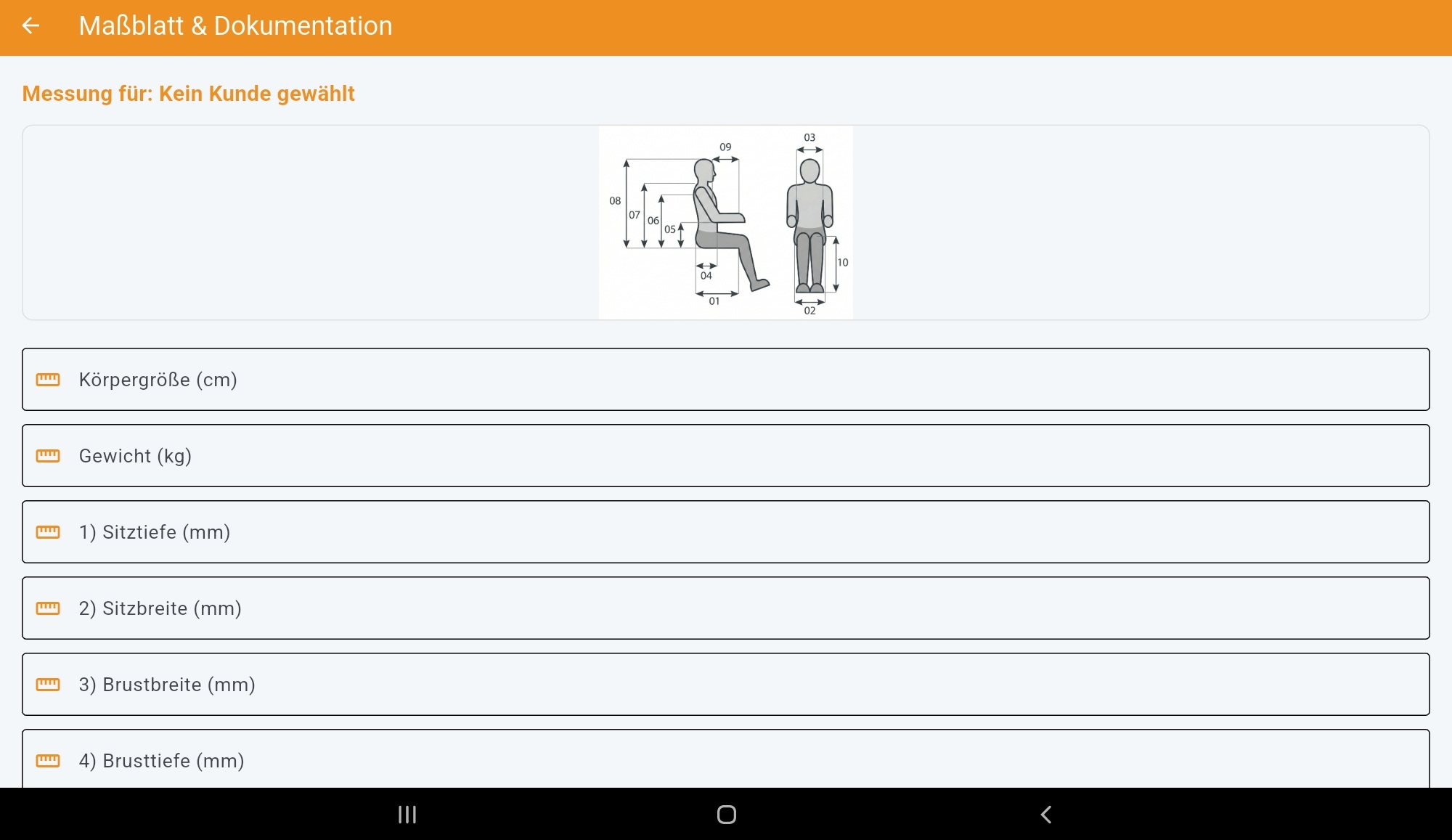 Maßblatt & Dokumentation