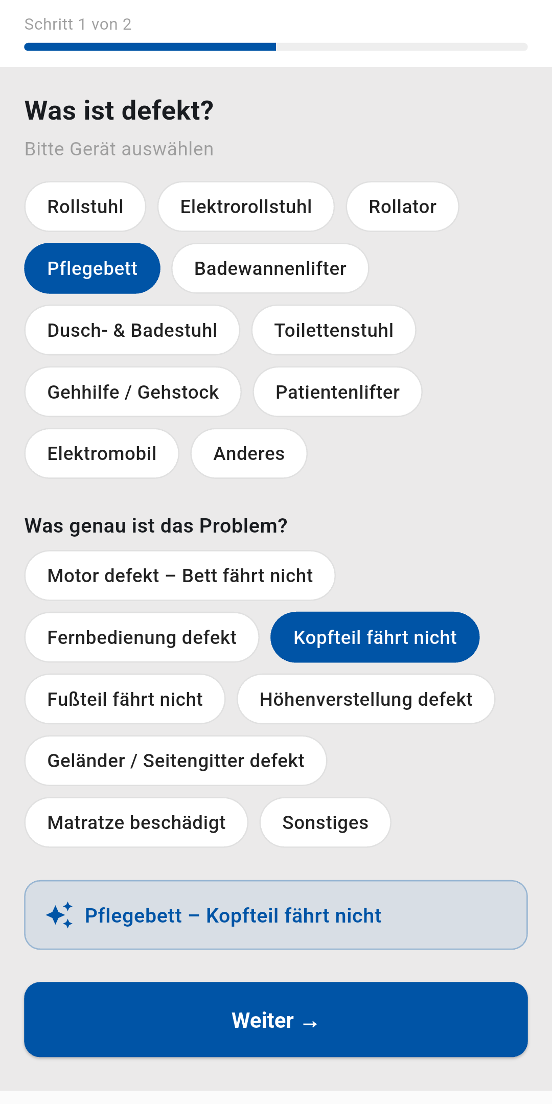 Reha Tool Light – Defekt melden